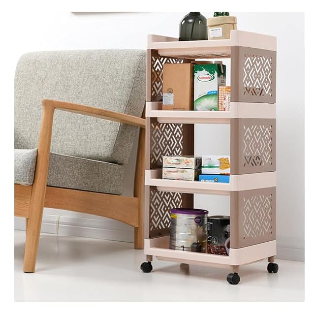 YHdtUO Movable Hand Trucks Multifunction Bathroom Shelf Organizer Storage Rack Holder 3 Layer Self Shower Caddy Kitchen Seasoning