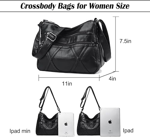 Miniatura 3 de Bolsos cruzados para mujer, bolsos para mujer, bolso de hombro de piel sintética suave para mujer