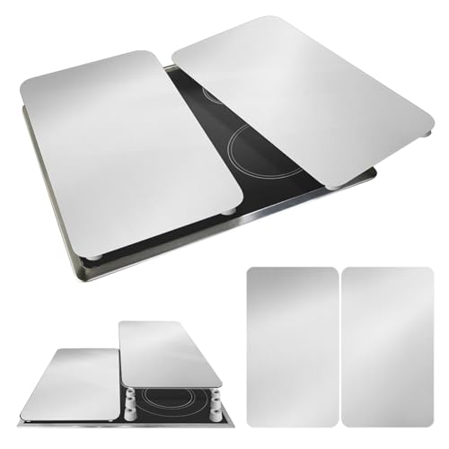 WENKO Placas protectoras para cocina Mod Plata, ajustable en altura para todo tipo de cocinas, tabla de cortar y protector contra salpicaduras, vidrio, 30 x 52 cm, juego de 2