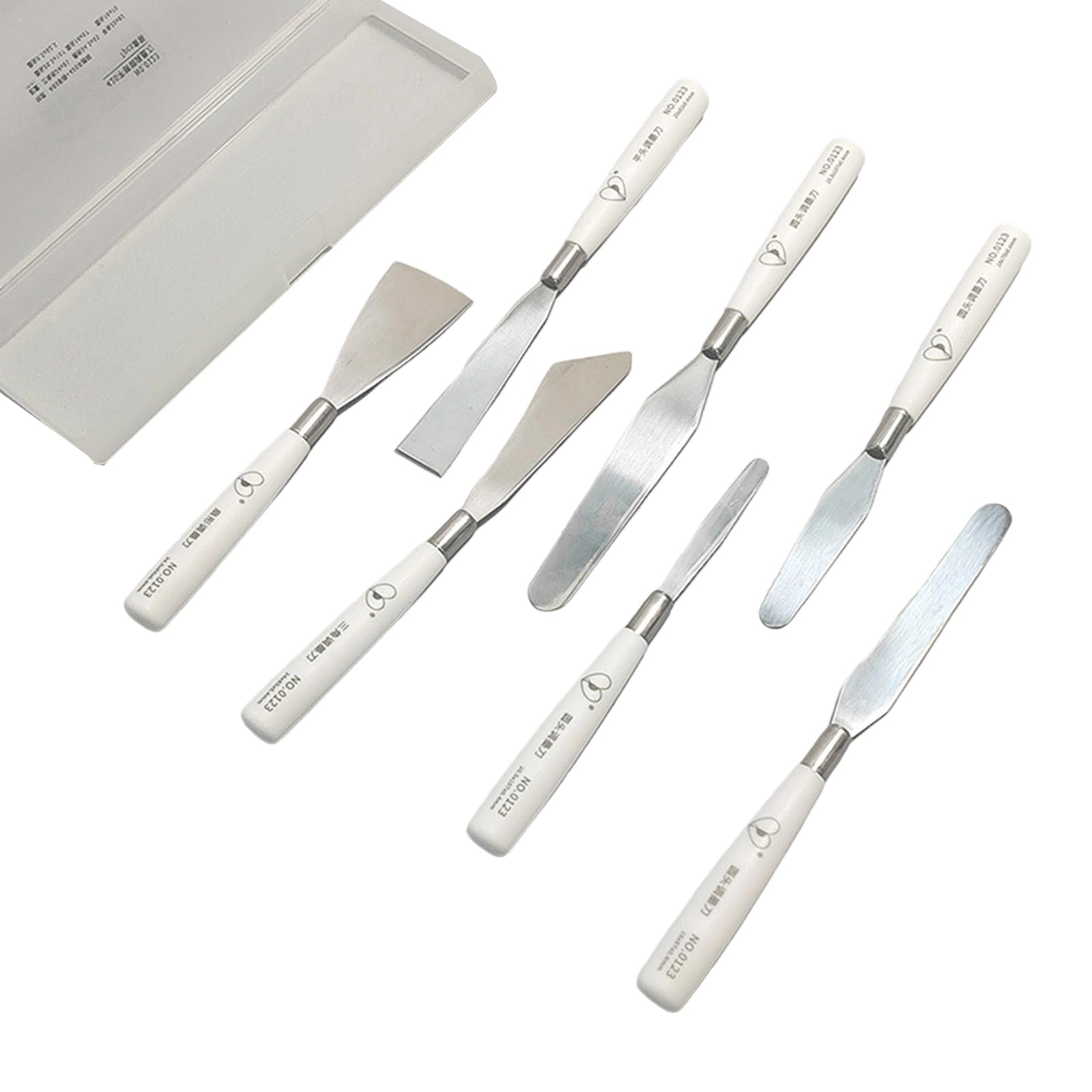 Lot de 7 spatules artistiques en acier inoxydable pour peinture d'artiste