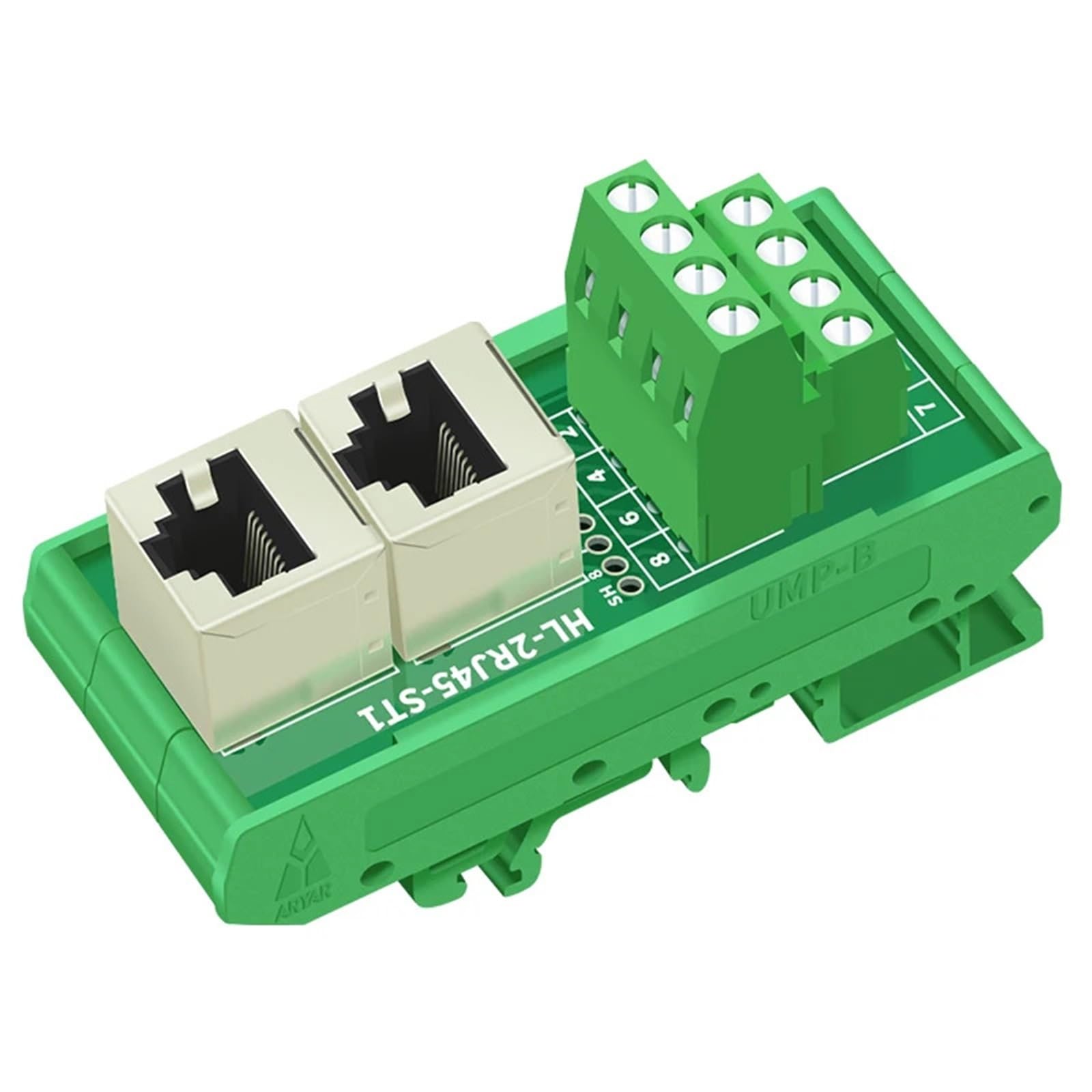 2XRJ45 żeński śrubowy moduł blokowy Termianl RJ45 pionowa płyta rozdzielcza adapter do montażu na szynie din
