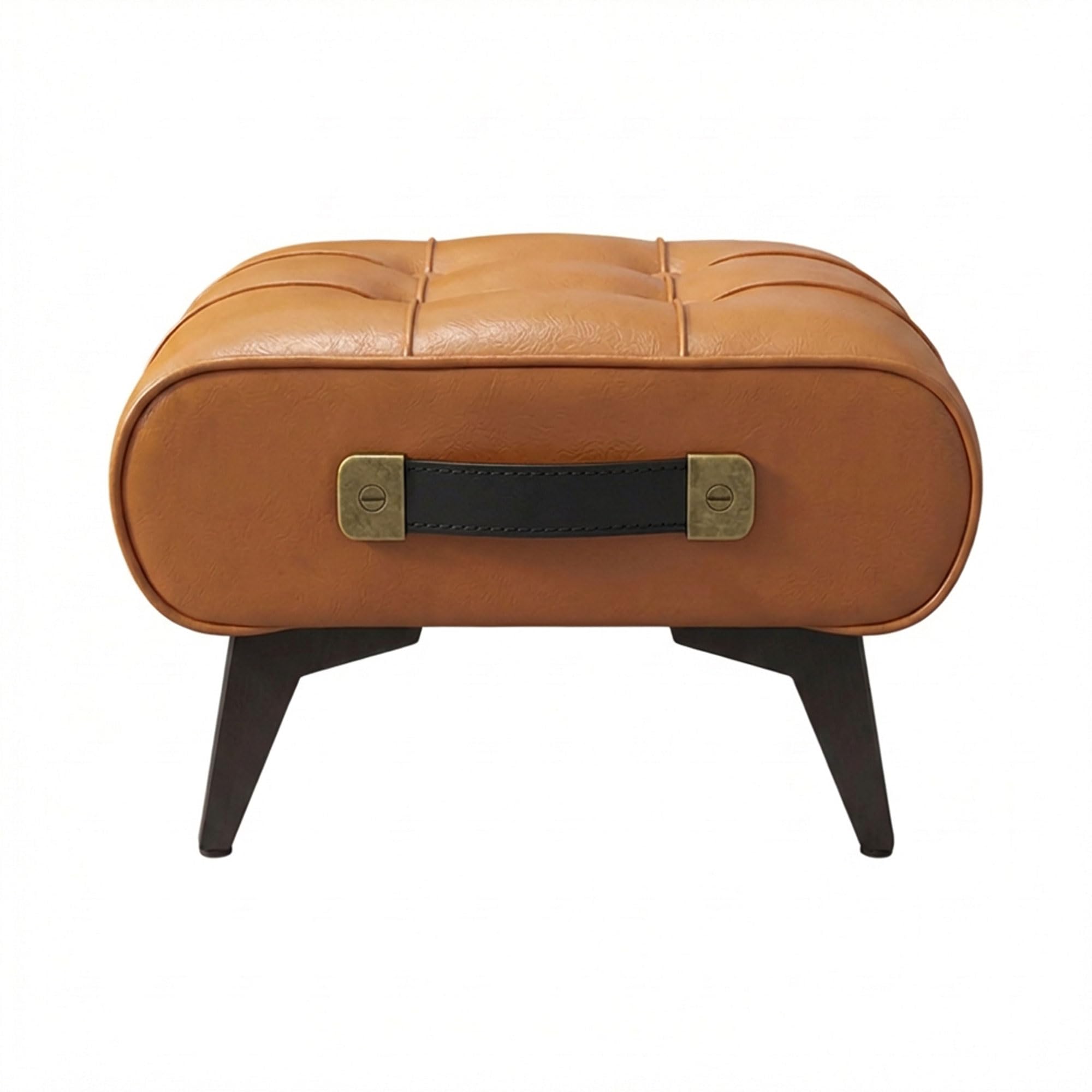 FRANKYSTAR® Kumo - Sgabello Pouf Ottomano Moderno 35,5x25x30 cm Poggiapiedi Panca Moderna in Similpelle Cuoio