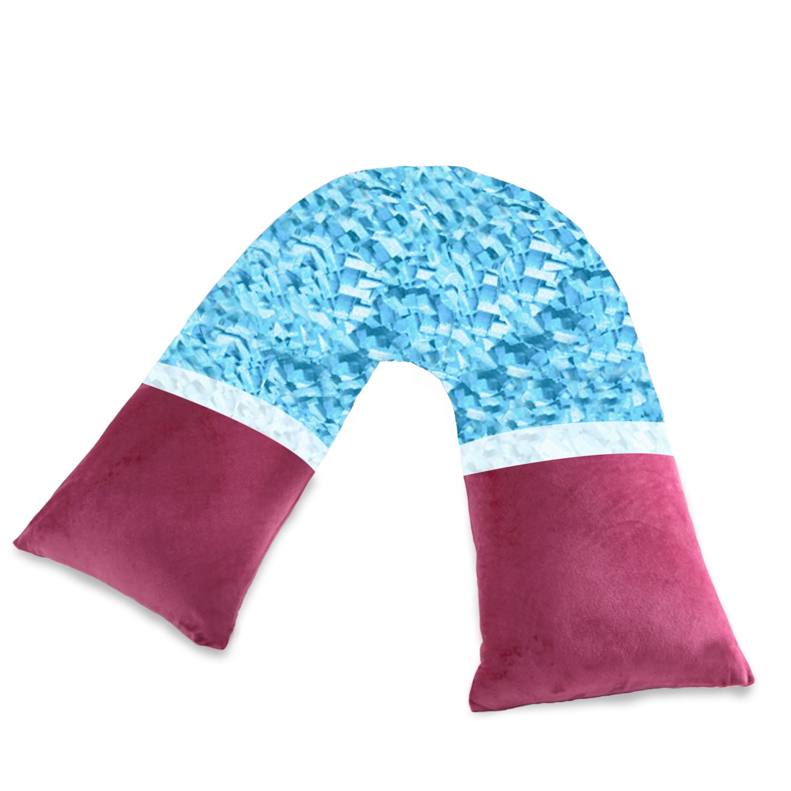 AS AWESLING Shredded Memory Foam V Pillow, V Pillow for Neck and Shoulder Pain (RED)