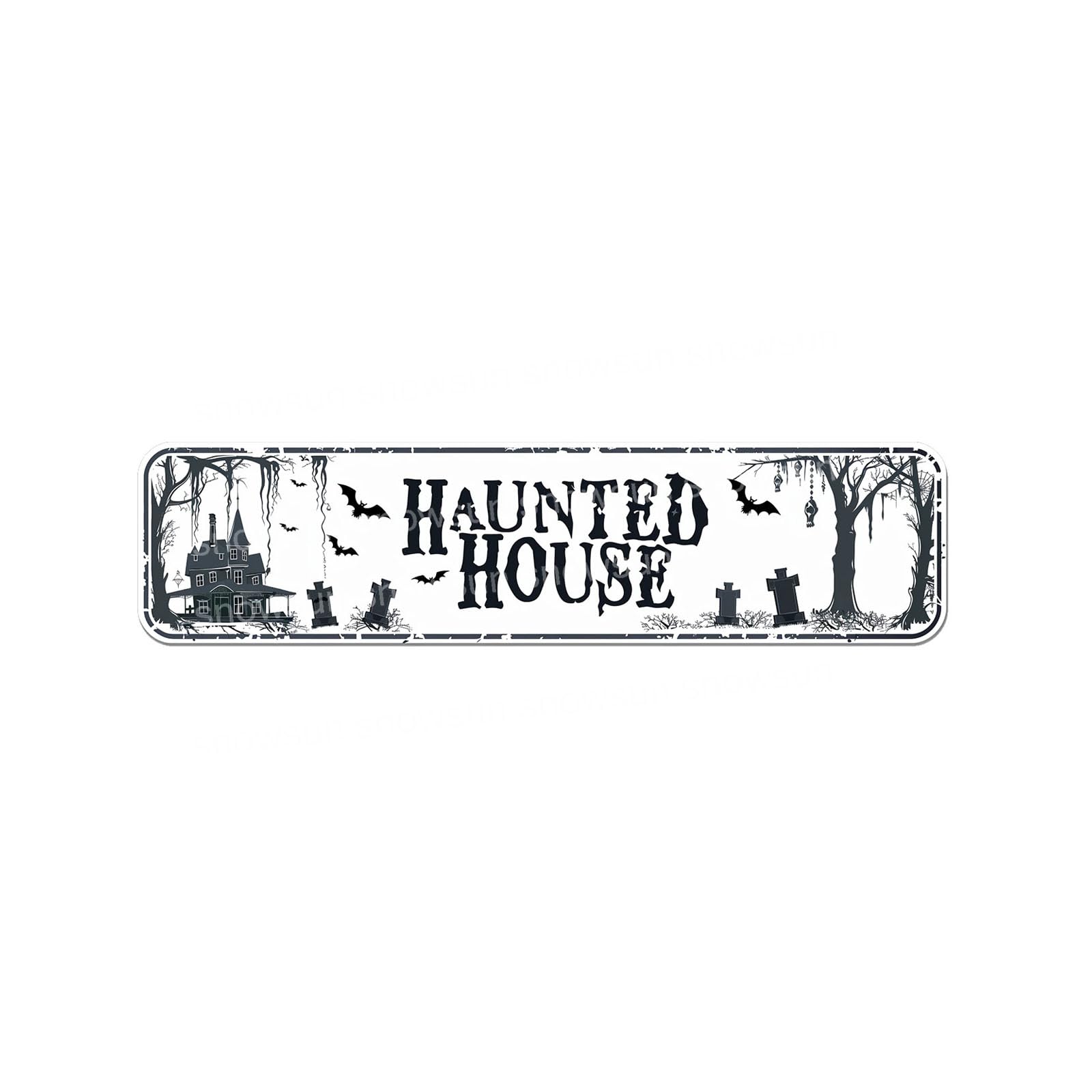Haunted House Vintage Signs Halloween Sign For Home Bar Office Outdoor Garden Wall Decor 4x16 Inch