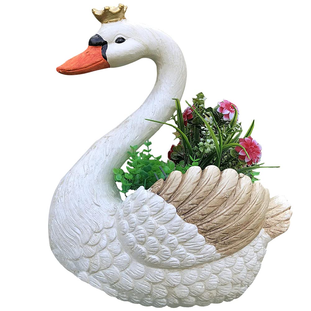 Amazon.com: WAYUTO Flower Pot Large Outdoor Resin White Swan