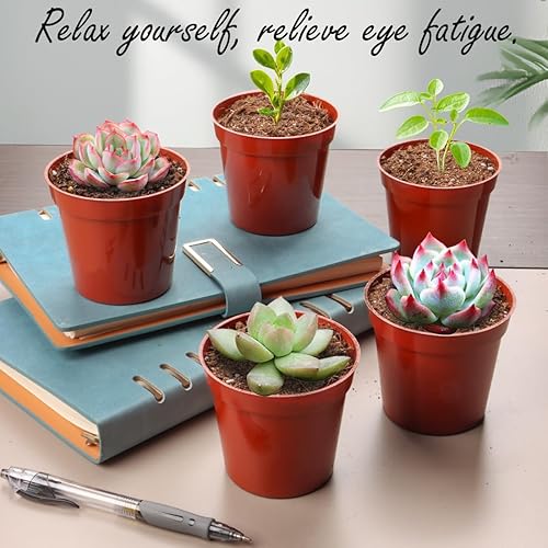 Vista 44 de Paquete de 100 macetas redondas pequeñas de 2.5 pulgadas para plantas de semillero para suculentas, macetas de vivero hechas de material PP de grado