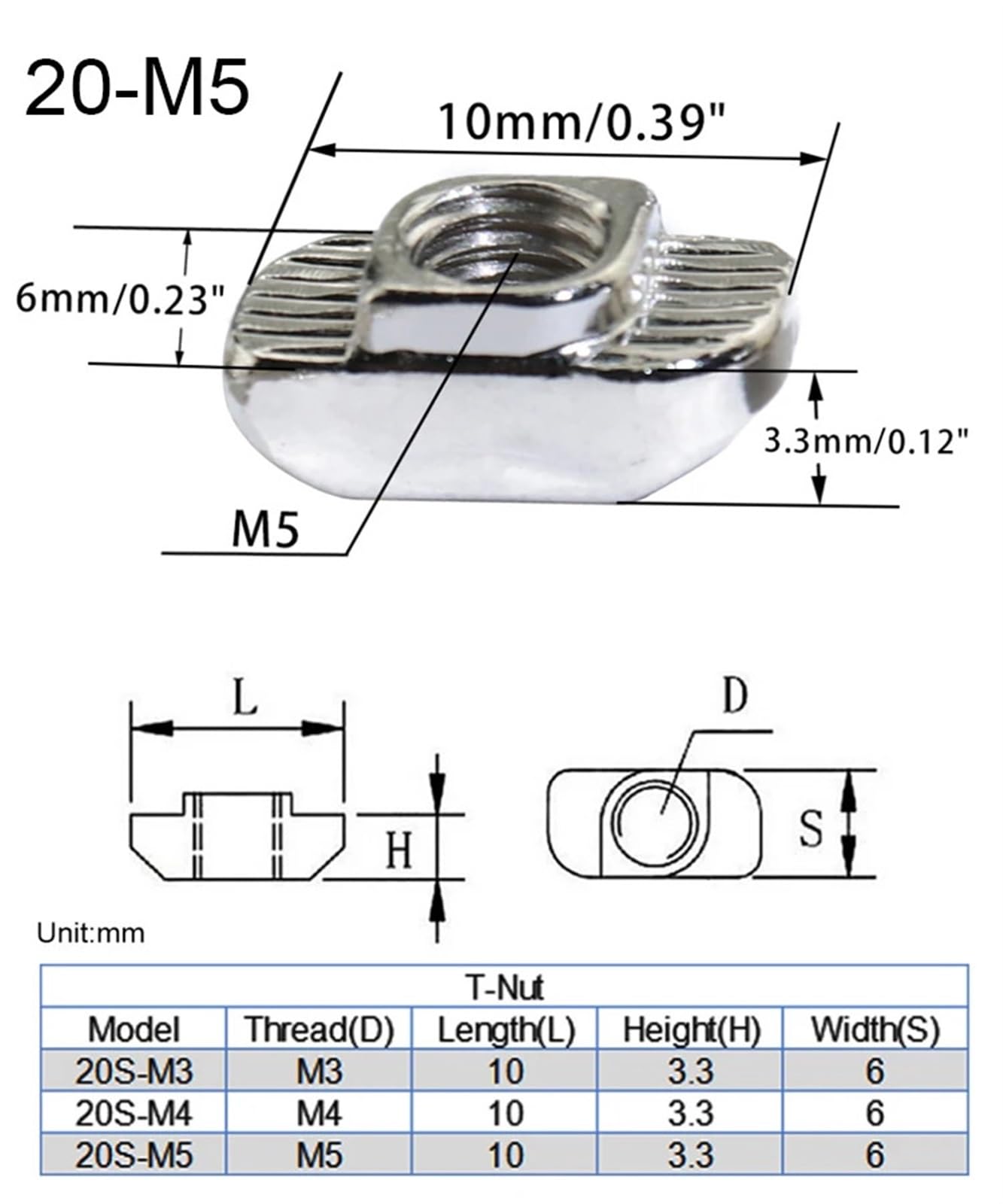 2020 3030 Series M3 M4 M5 M6 Thread T Nuts Hammer Head Fastener Nut for 2020 3030 Aluminum Extrusion Profile T Slot 6mm 8mm Linear Motion Guides(30s-m5 30pcs)
