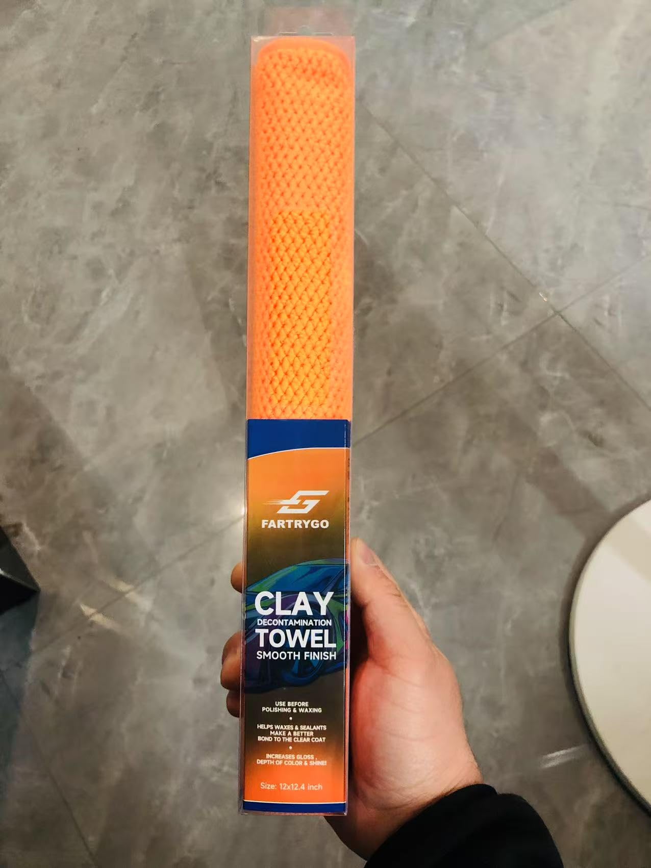 Premium Orange Clay Bar Towel for Car Detailing – Advanced Surface Cleaner for Paint, Glass & Chrome – Professional-Grade, Reusable, Non-Abrasive