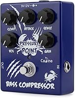 Vista 2 de Caline Pedal de efectos de guitarra eléctrica Mini Compresor de bajo True Bypass Pedal de efecto aleación de aluminio azul CP-45