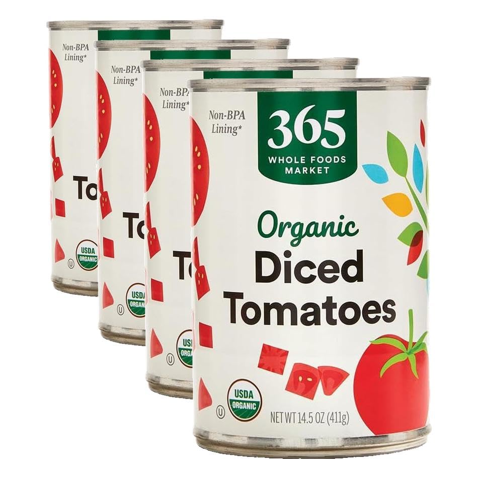 365 By Whole Foods Market, Organic Diced Tomatoes, 14.5 Ounce (Pack of 4)
