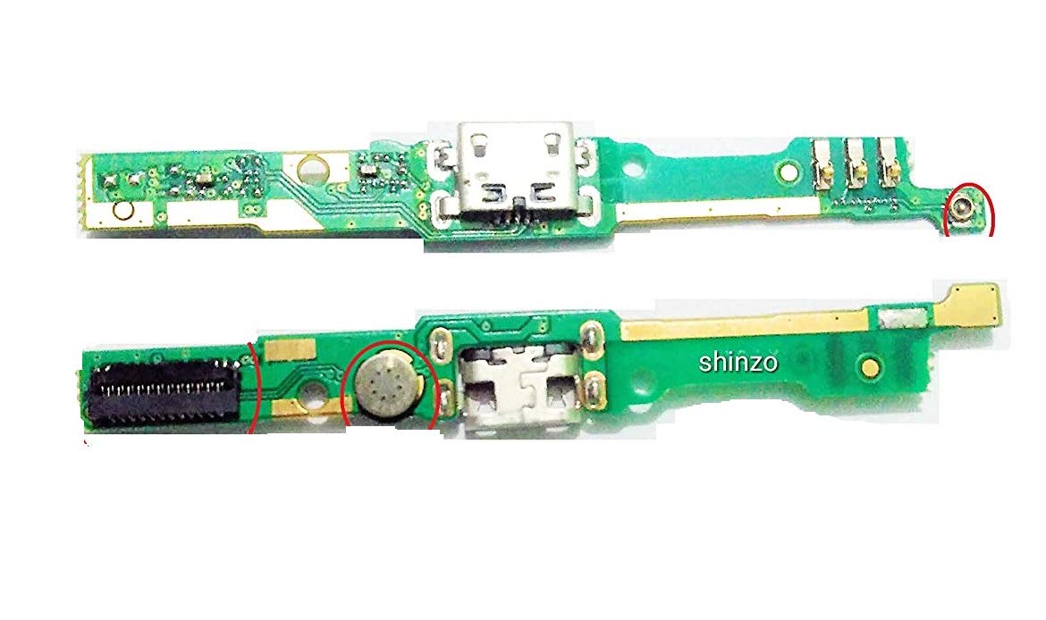 Shinzo® USB Charge Port Jack Dock Connector Board Flex Cable Compatible for Micromax YU Yunique YU4711 (Green)