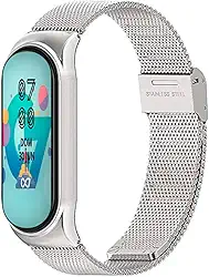 Pulseira inteligente Adequado para MI Band 3/4/5/6/7 Acessórios de cinta de aço inoxidável (C7)