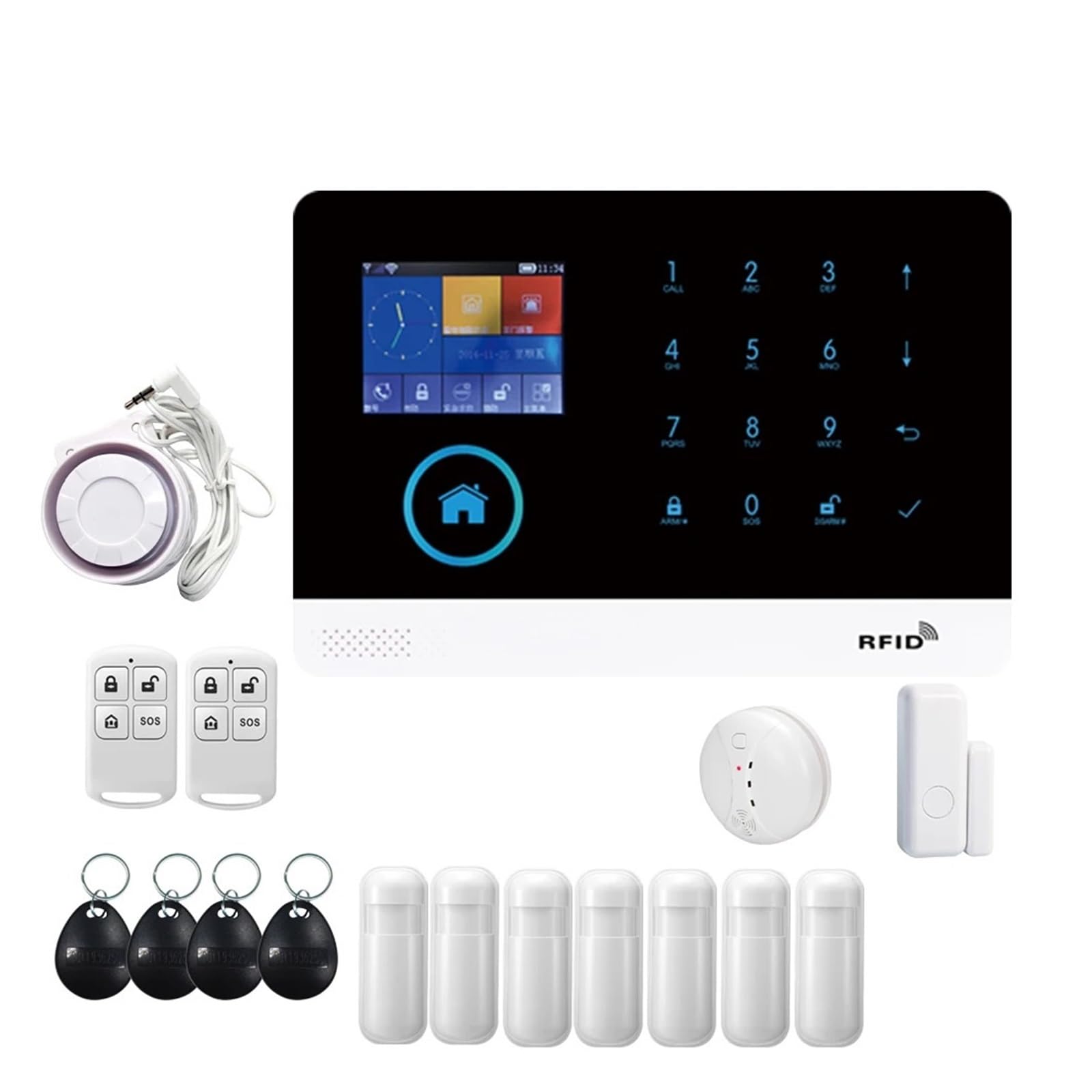Tuya Alarm System WiFi GSM Security Burglar For House Office SMS Call Auto Dial APP Remote Control Remote Monitoring(I)