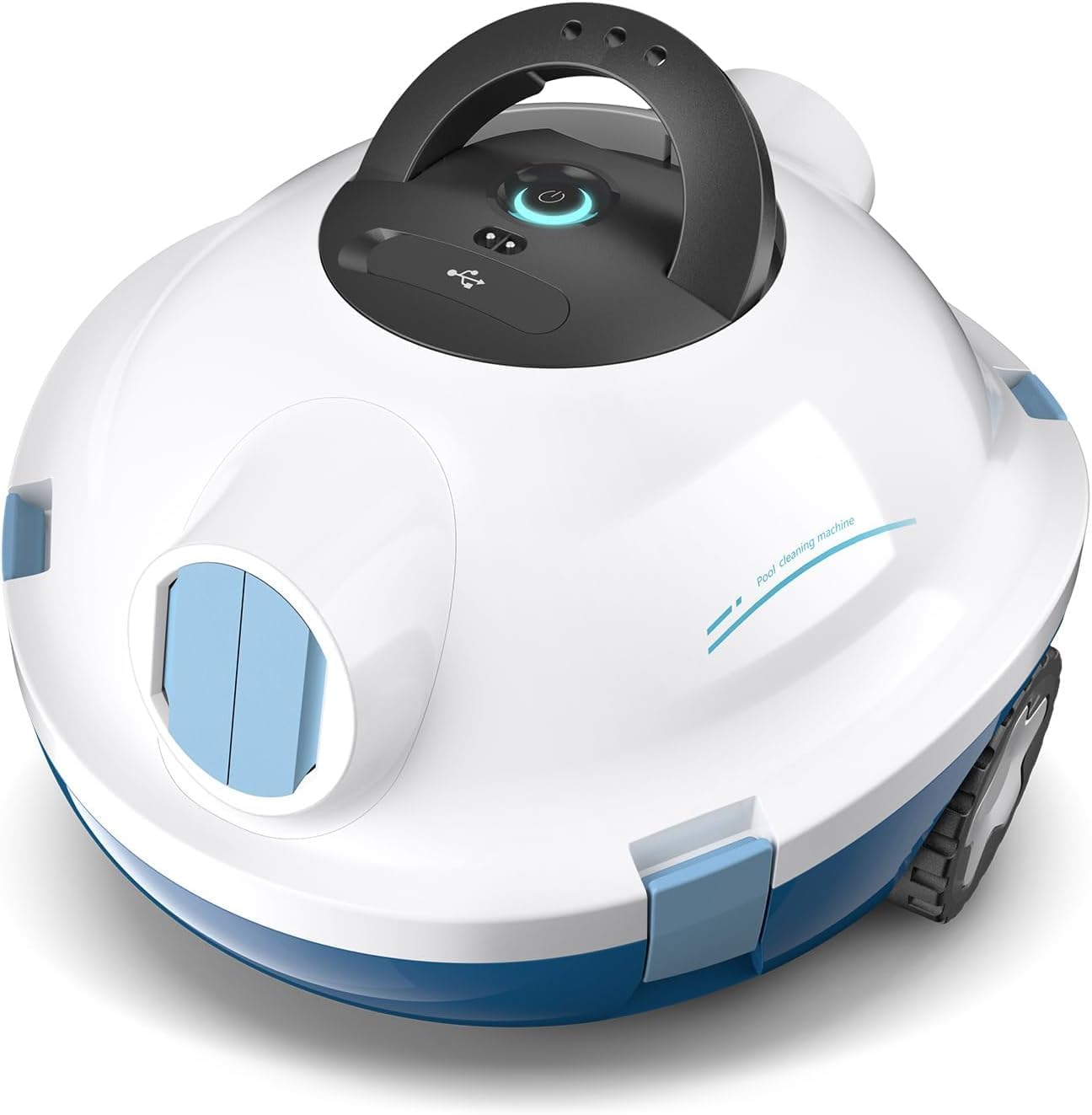 MEDOXA Robot Nettoyeur de Piscine sans Fil, aspirateur de Piscine Automatique, 120 Minutes d'autonomie, Auto-stationnement, Robot Piscine pour Fonds Plats Hors-Sol ou enterrés jusqu'à 100 m²（Blanc）