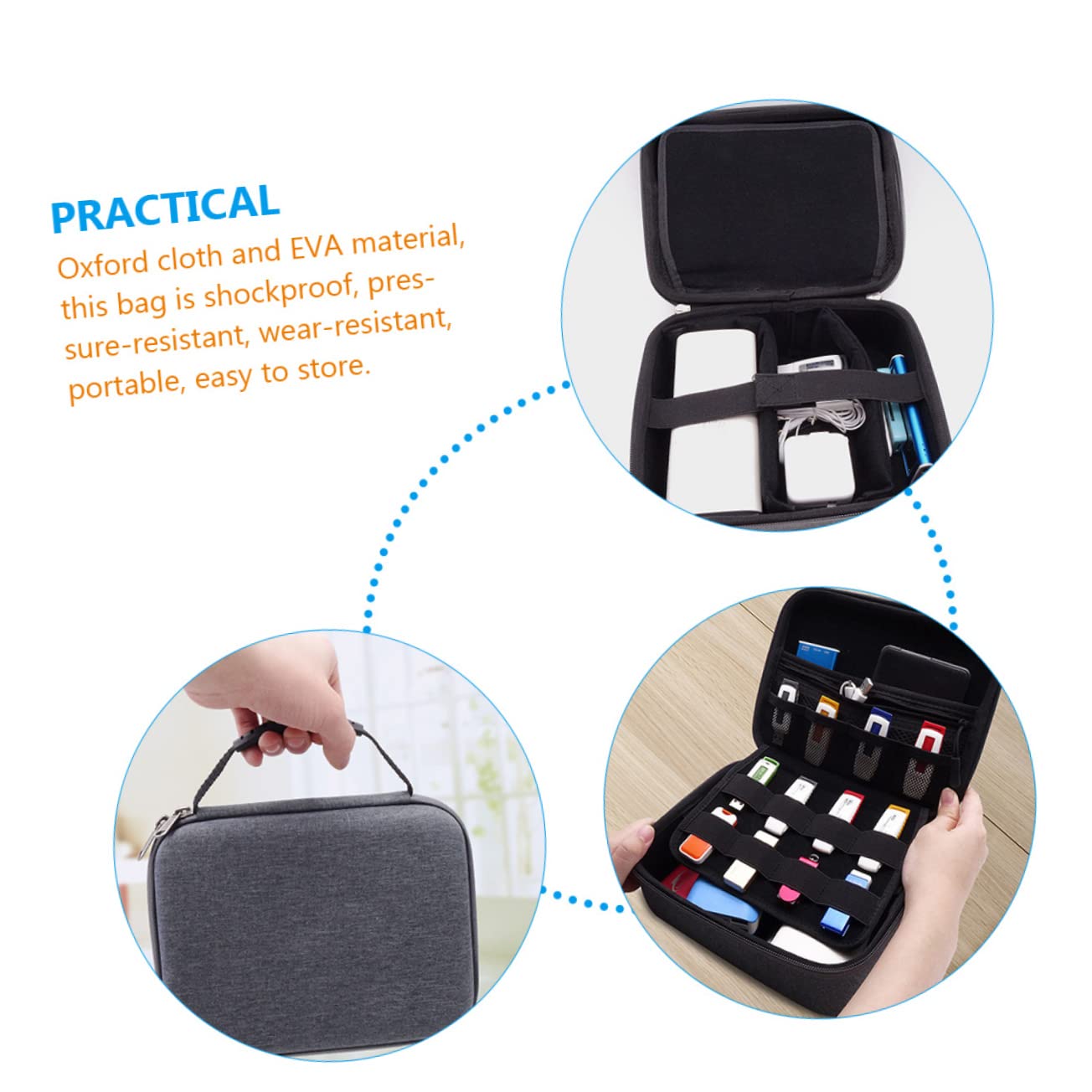 DOITOOL Organizzatore Per Elettronica Da Viaggio Eva Oxford Borsa Per Accessori Elettronici Organizer Compatta Antigraffio