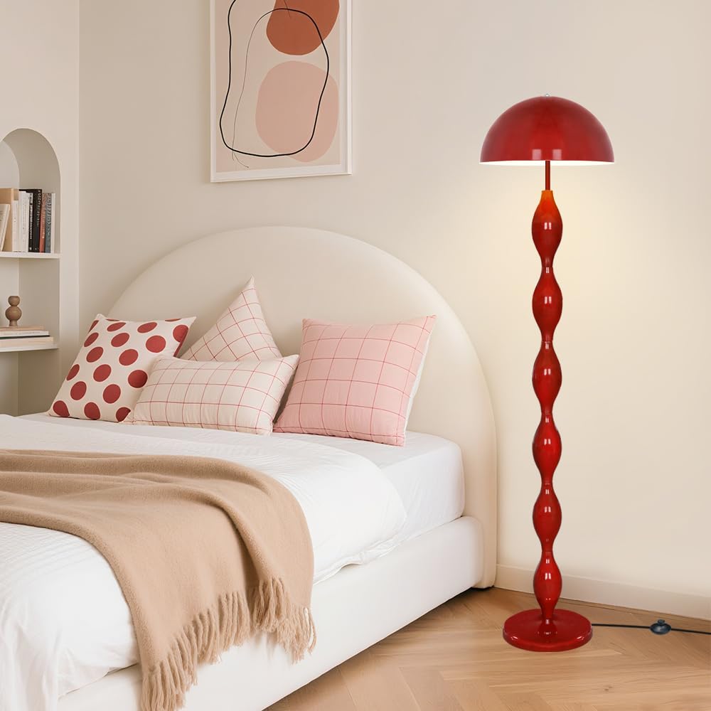 Einzigartige Stehleuchte für das Wohnzimmer, kreative funky rote LED-Pilzlampe 63"mit 3 variablen Farben, moderne Stehleuchtes für das Schlafzimmer,das Büro,die Ecke