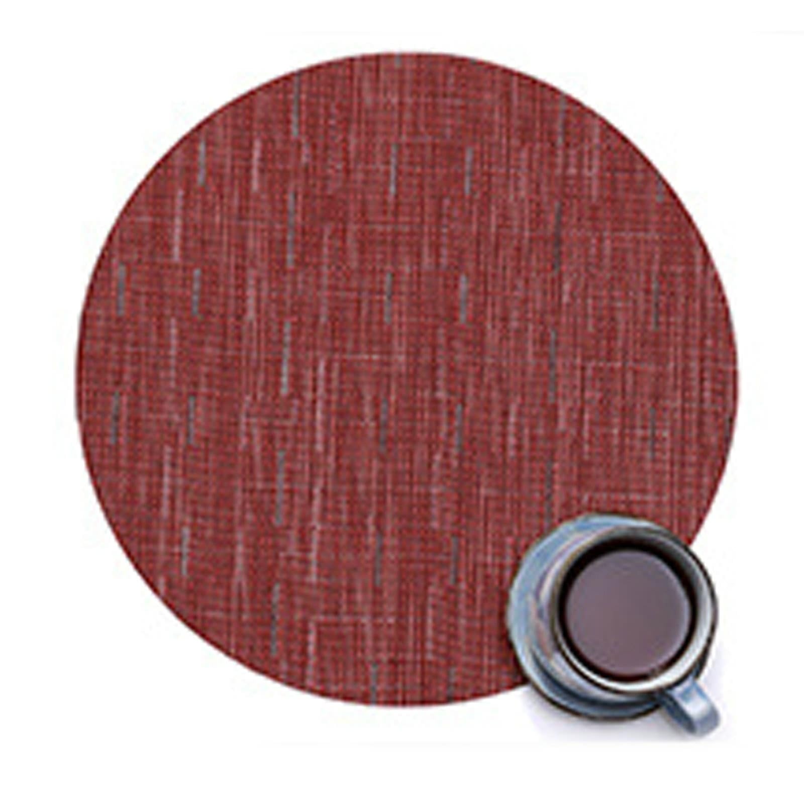 Set de table rond bordeaux x4 | Nappe individuelle unie 35cm pour salle à manger