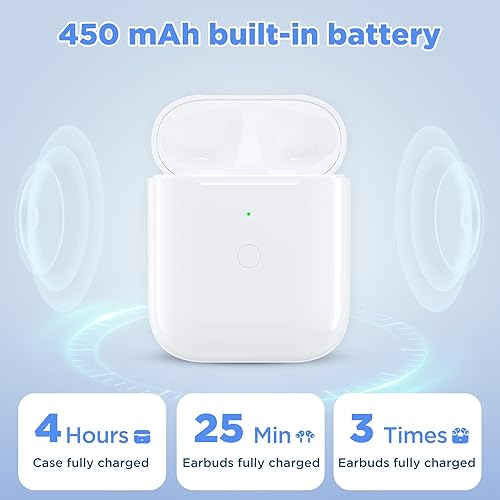 Miniatura 3 de Funda de carga para AirPods de 12 generación, estuche cargador de repuesto para Airpod de 12 generación con batería incorporada de 450 mAh, funda de