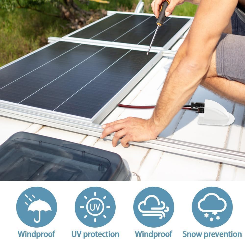 Passacavo per tetto IP68 solare doppio ABS impermeabile 2 scomparti bianco