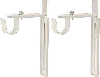 Curtain Rod Holder Bracket Wall/Ceiling Set Of 2 Steel White