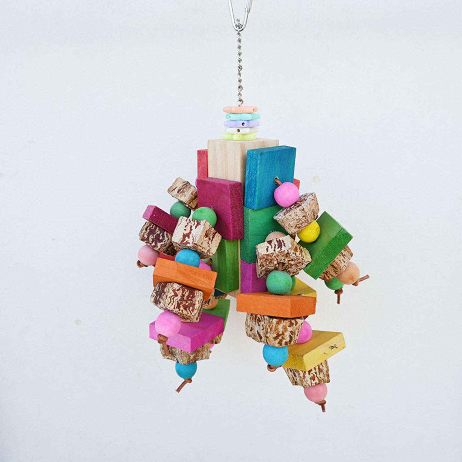 Juguete Colgante para Jaula de Pájaros, Juguete para Masticar para Loros, Juguete Multicolor, Juguete para Loros