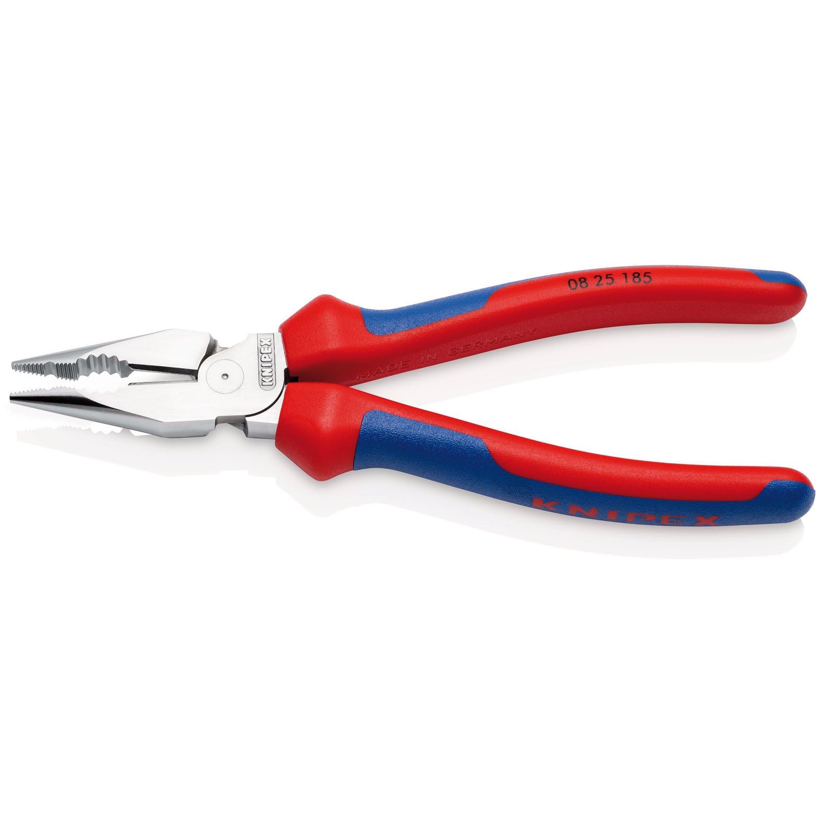 KNIPEX 08 25 185 SB Pinza combinata a becchi ad ago con impugnatura multicomponente cromata, 185 mm