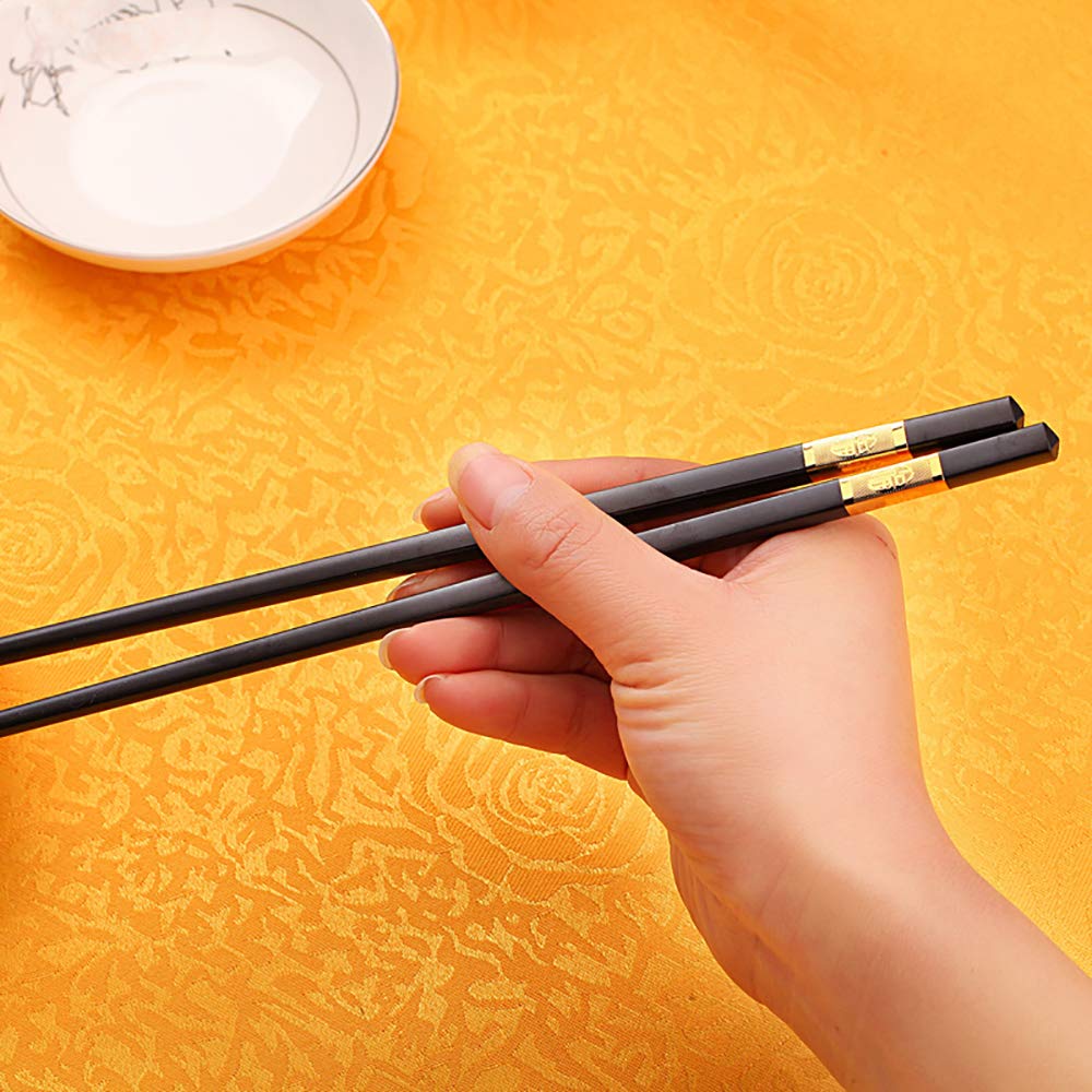 chinesische Essstäbchen, japanische Essstäbchen, Holz, 10 Paar, wiederverwendbare natürliche Essstäbchen, waschbar for die Spülmaschine, 27 cm, Holz-Essstäbchen, chinesisches Geschirr-Set (Naturholz)-