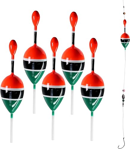 THKFISH Flotadores de pesca Bobbers Slide Floats Balsa Fishing Bobber Slip Bobbers para Crappie Panfish Trucha Bass (1/2 oz 2 x 5.28 pulgadas) (1/6