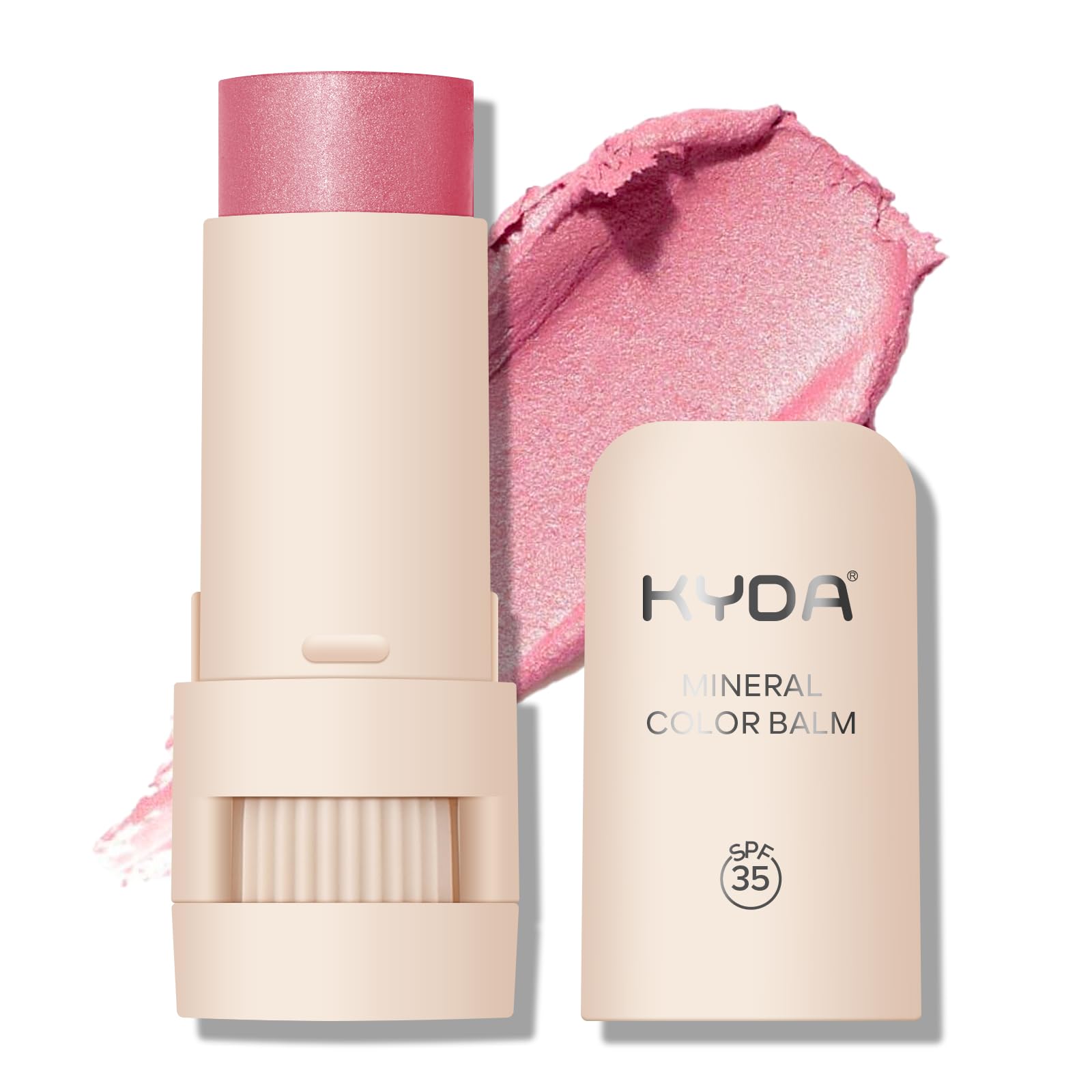 Mineral Color Balm, SPF 35 Multi Color Stick for Lips, Cheeks& Eyes, Blendable Creamy Lightweight Formula, Buildable Shimmer Finish, Multiuse Makeup