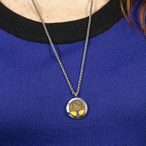 Collar difusor aromático esencias OM acero 24" cadena miniatura 7