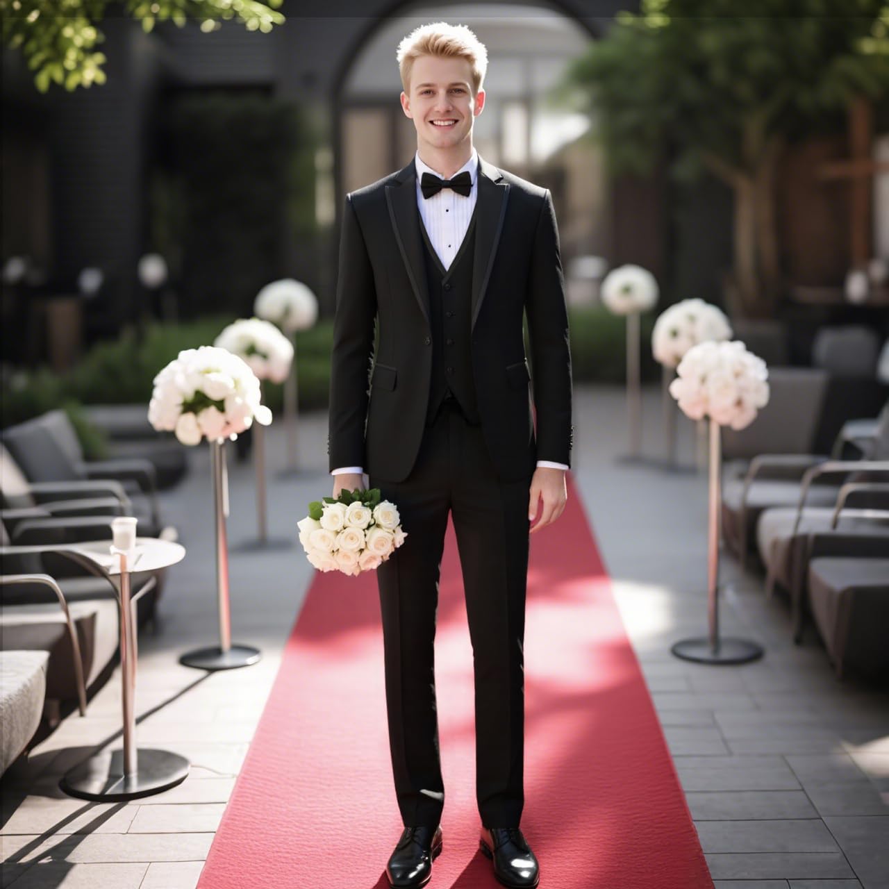 Tuxedo Suits for Men 3 Piece Regular Fit Formal Set Notch Lapel Suit Jacket Pants for Wedding Business