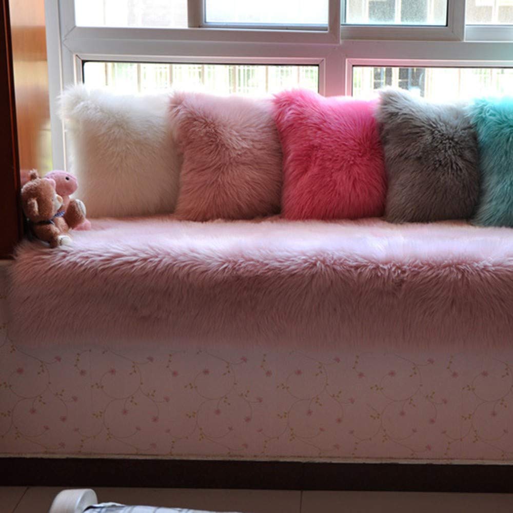 Tapis en Peau de Mouton synthétique, Tapis en Fausse Fourrure d'agneau et Peau de Mouton, Carpette Moelleuse pour Chambre à Coucher, Salon, Crèche Décoration Chaise