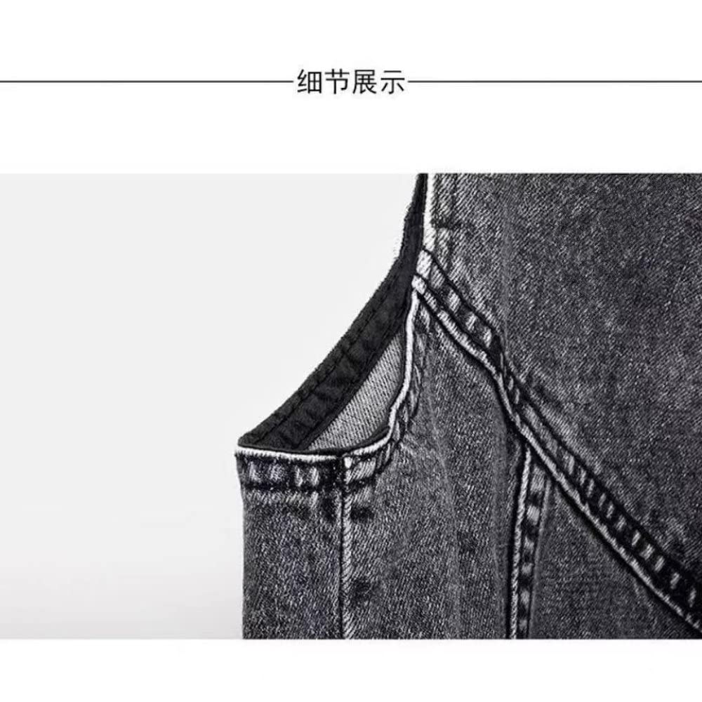 Giacca Donna, Gilet di Jeans da Donna Nero Strappato con Cerniera Senza Maniche con Cerniera Jean Biker Coat Retro Distressed Wash Faded Denim Gilet Casual Allentato Outwear Top