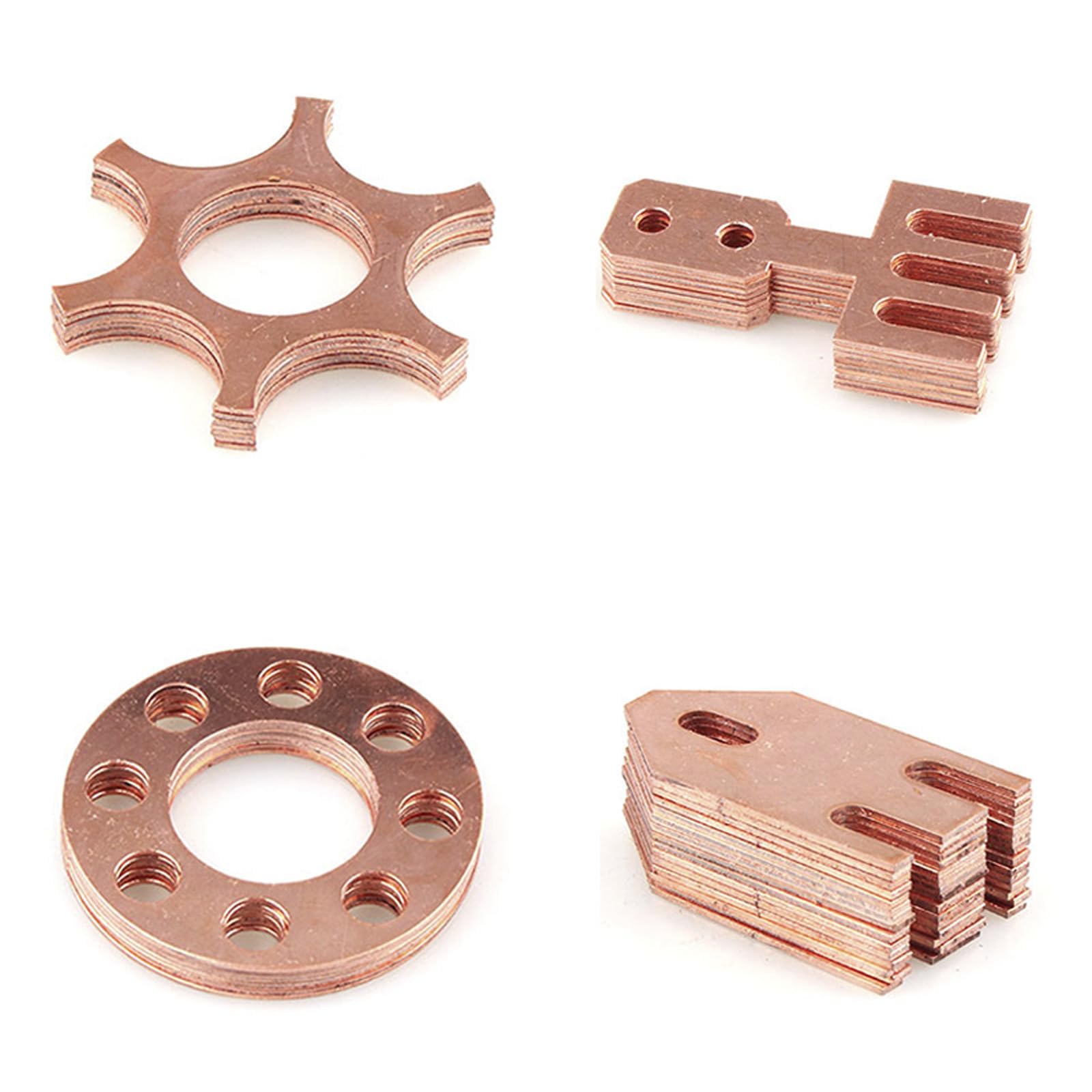 4PCS Czysta Płyta miedziana 10x10cm, 0.5mm grubość, Czystość miedzi 99.9%, kwadrat Czysta Arkusz miedziany Dla biżuteria DIY Rzemiosło model malowanie