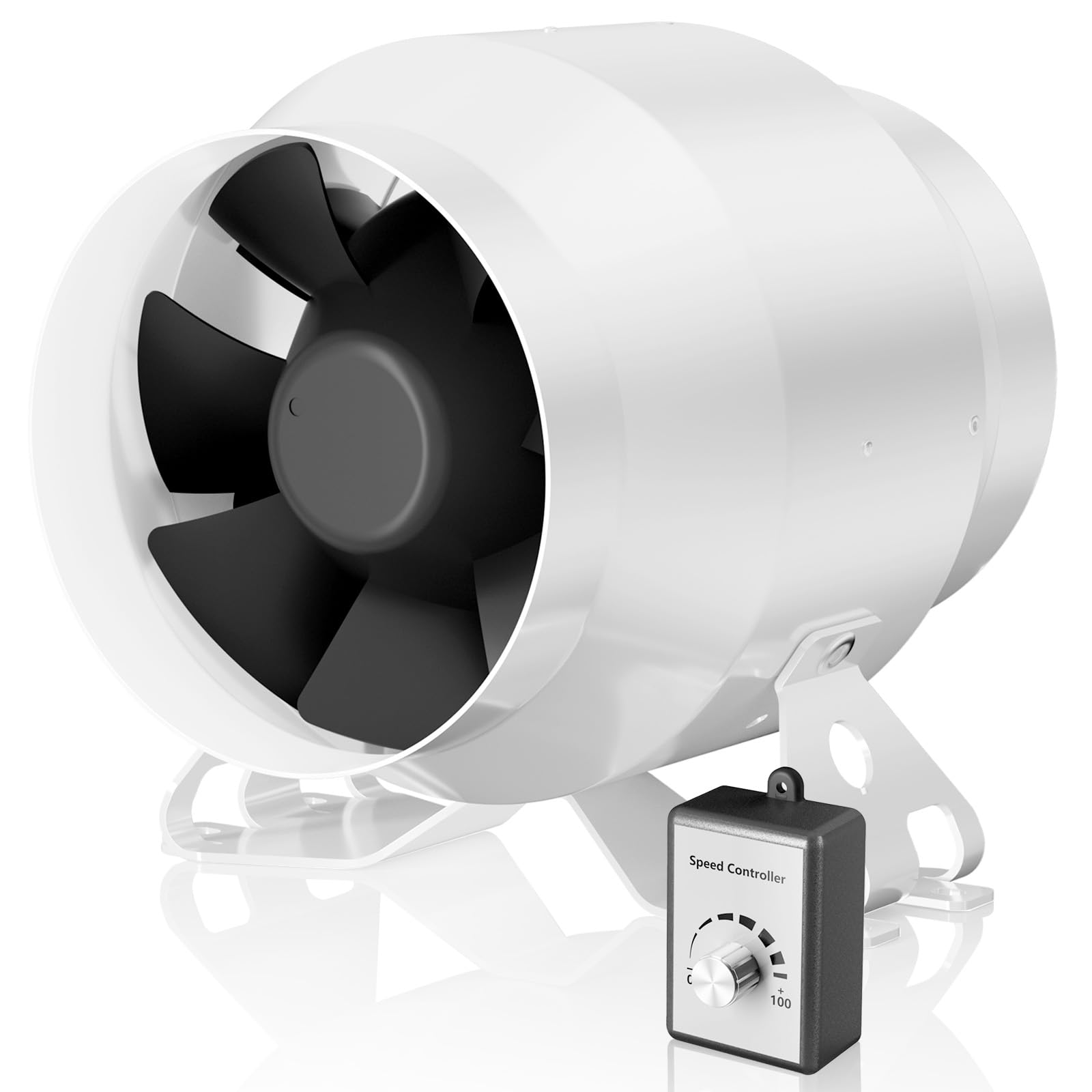 Hon&Guan HI-PE Rohrventilator 100mm Super Luftmenge 360m³/h Energieeinsparung EC-Motor Geräuscharm Rohrlüfter Lüftungsgebläse für Growzelt Gewächshaus Garage Küche Belüftung
