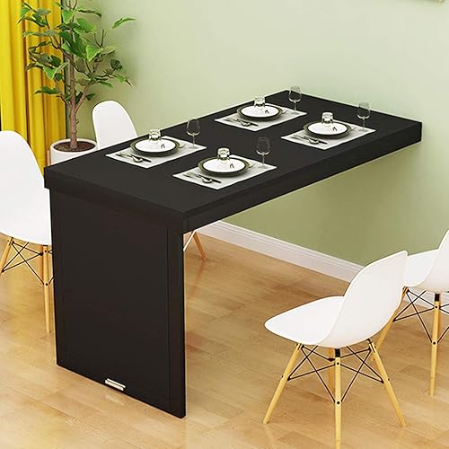 HORV Mesa de comedor plegable para montar en la pared, mesa de pared plegable para espacios pequeños, MDF, multifuncional, escritorio de oficina en HORV Mesa de comedor plegable para montar en la pared, mesa de pared plegable para espacios pequeños, MDF, multifuncional, escritorio de oficina en