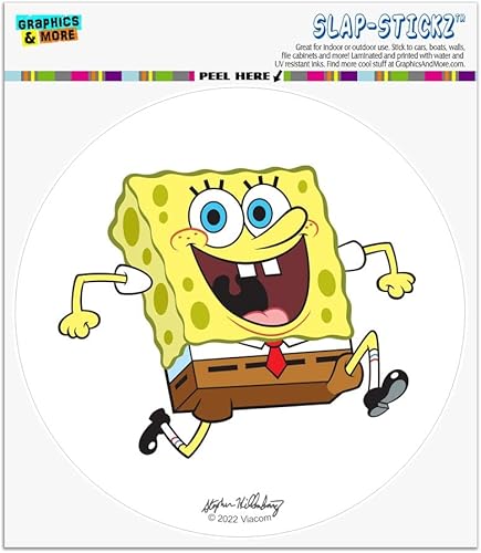 GRAPHICS & MORE Etiqueta engomada del parachoques del círculo del armario de la ventana del coche de Bob Esponja