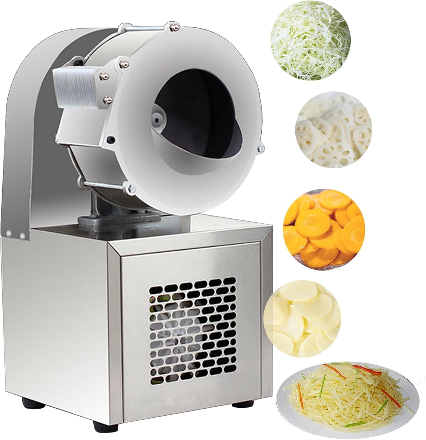 SBCGFY Electric Vegetable Chopper, Stainless Steel Shredding Slicer,With Large Feed Port,For Commercial & Home,For Cabbage, Potato, Tomato,2.3Mm