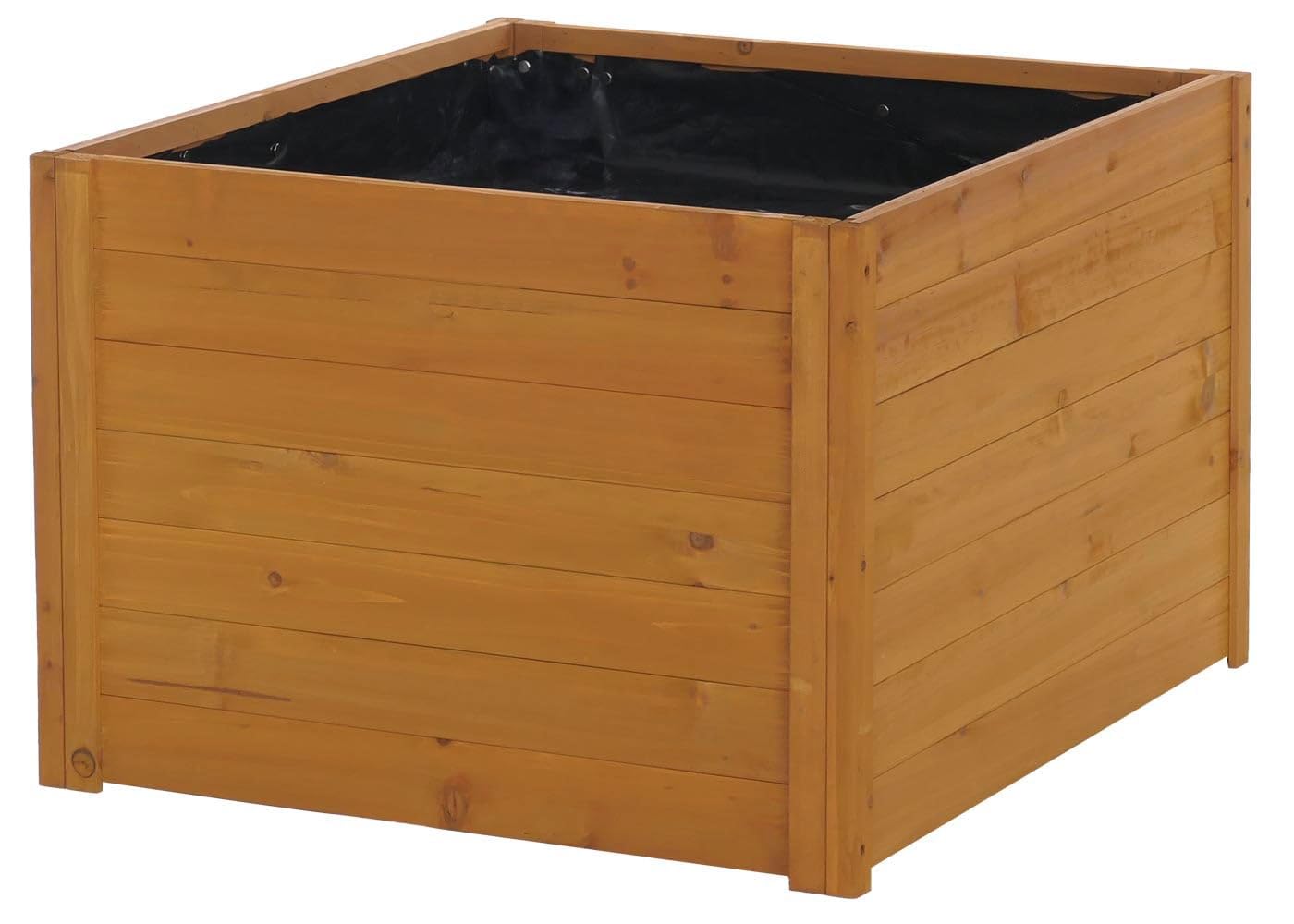 Garage pour Robot Tondeuse avec bac à Plantes HWC-Q17 50x70x80 cm Naturel