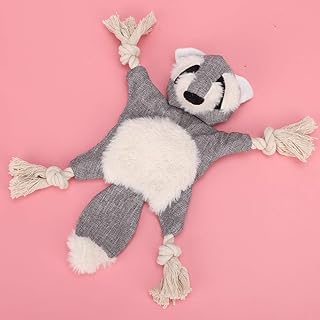 Dog Toy Plush Dog Toy Dog Chewing Toy Dog Teeth Cleaning Toy Dog Sounding Toy Soft Plush Pet Sounding with Ringing Paper Teeth Cleaning Protection Chewing Biting Interactive (Grey)