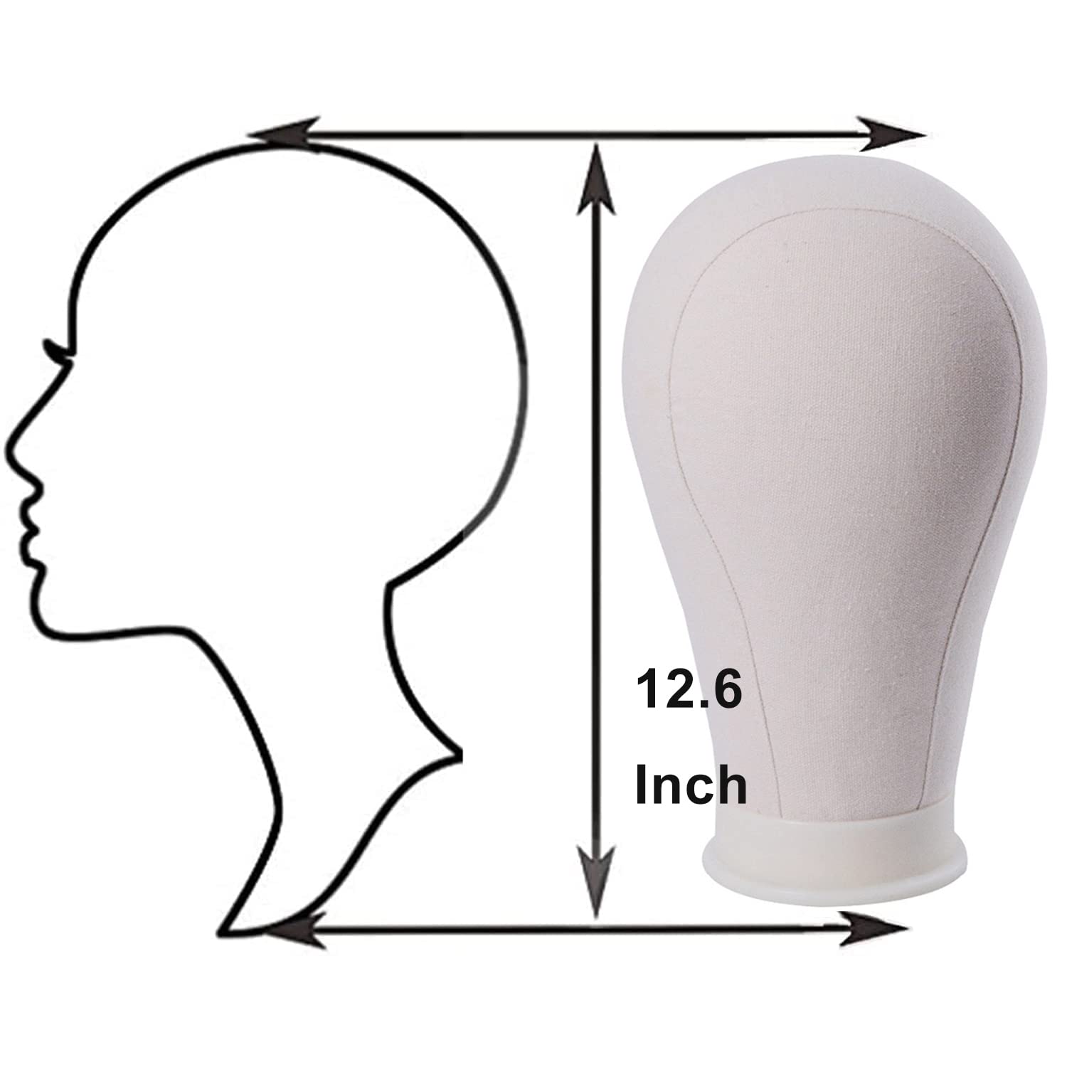 Mannequinkopf Kork Perücken-Display Styling-Kopf mit Befestigungsbohrung 55,9 cm (Tischklemme inklusive Ständer)(BuBaoTou)