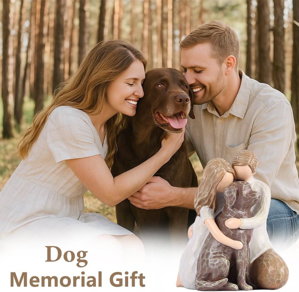 Couple with Brown Lab Angel Figurine – 4.7" Hand-Painted Resin Dog Memorial Statue, Pet Loss Sympathy Gift & Remembrance Keepsake, Brown Lab Decor and Dog Angel Figurine for Home - Image 5