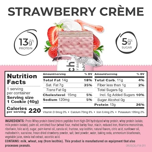 Power Crunch Protein Wafer Bars, High Protein Snacks with Delicious Taste, Strawberry Crème, 1.4 Ounce (12 Count) Power Crunch Protein Wafer Bars, High Protein Snacks with Delicious Taste, Strawberry Crème, 1.4 Ounce (12 Count)