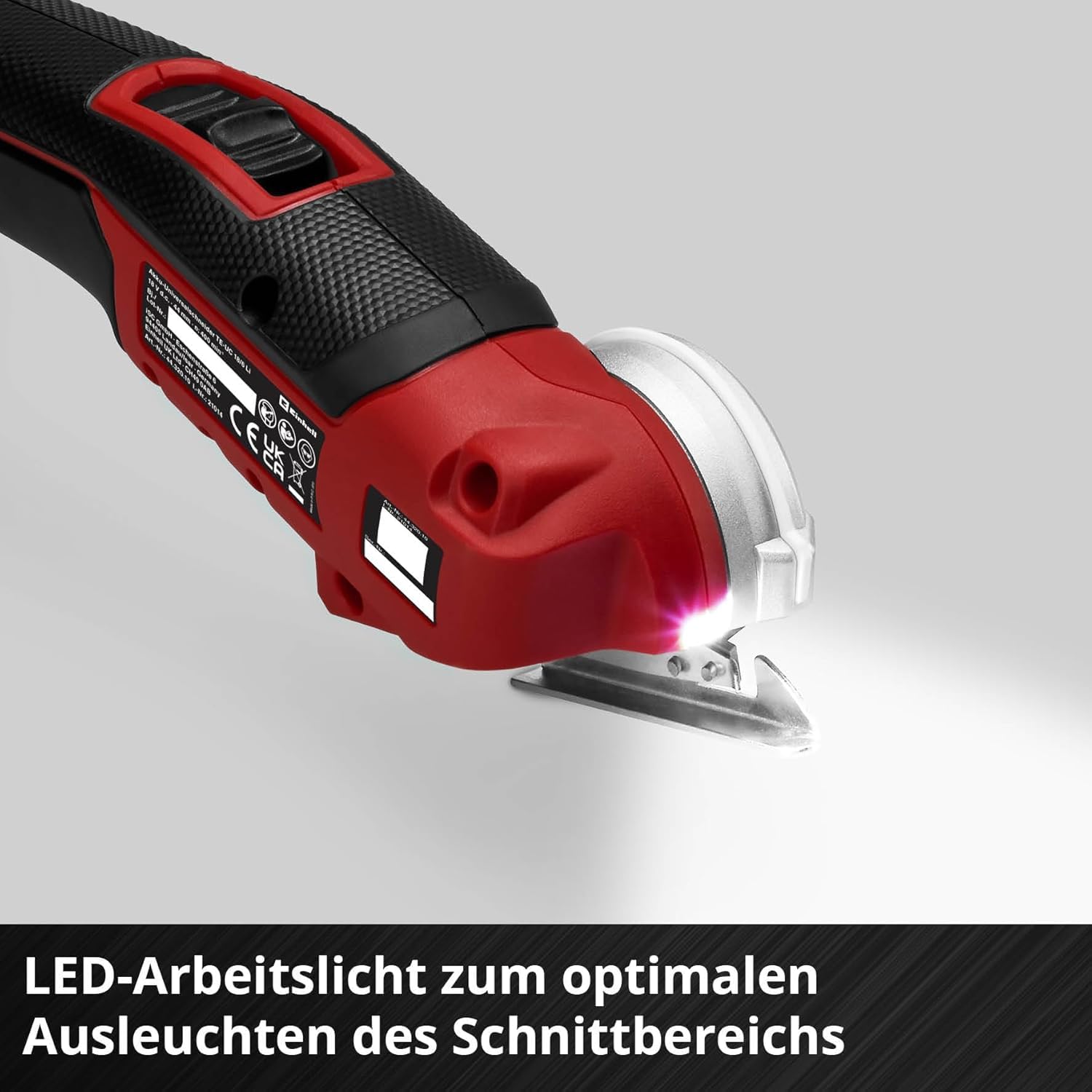 Einhell Akku-Universalschneider TE-UC 18/6 Li - Solo Power X-Change (18 V, Universalschere für Materialien bis 6 mm, LED-Licht, Schnittlinienanzeiger, ohne Akku)