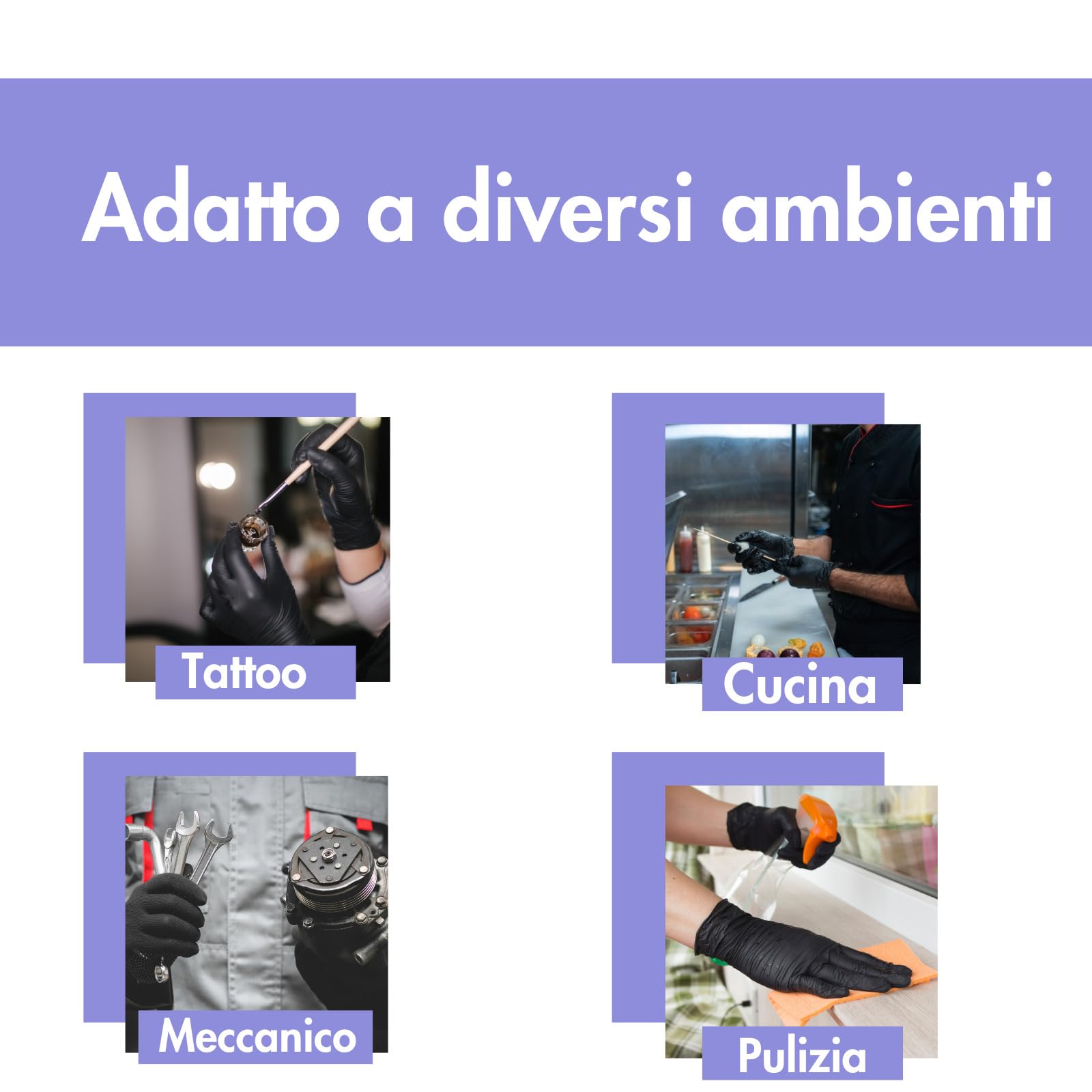 Guanti In Nitrile Viola HANSKA - Monouso Senza Polvere Per Professionisti E Casa - Foto 10