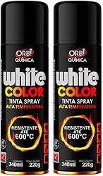 Kit com 2 Tintas Spray Preto Fosco de Alta Temperatura Até 600ºC Orbi Química
