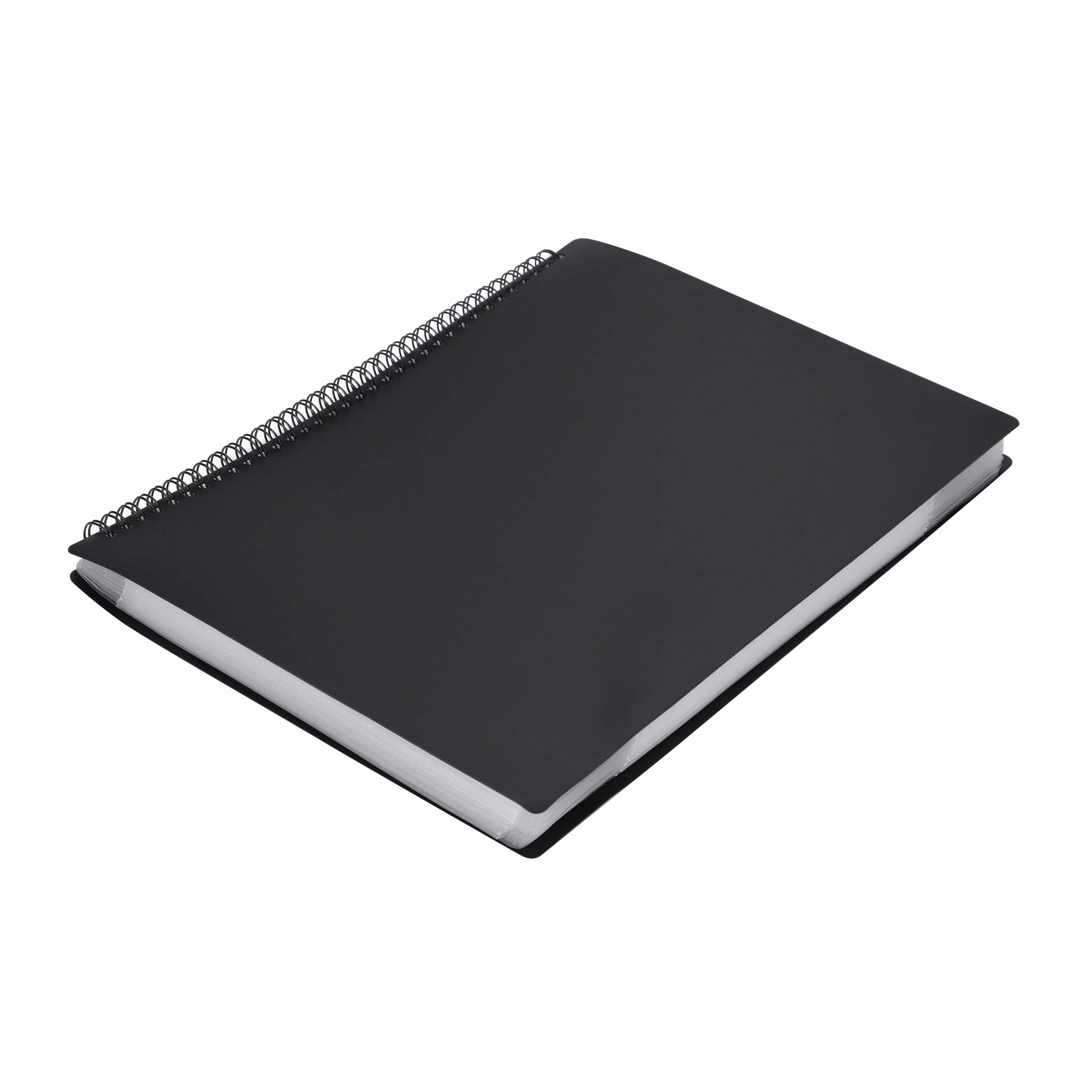 Music File Folder Paper Document Storage Holder Bag Spiral Binder Music File Folder Double Side Sheet Music Folder Blank Plastic Concert Choral Folder (Black)