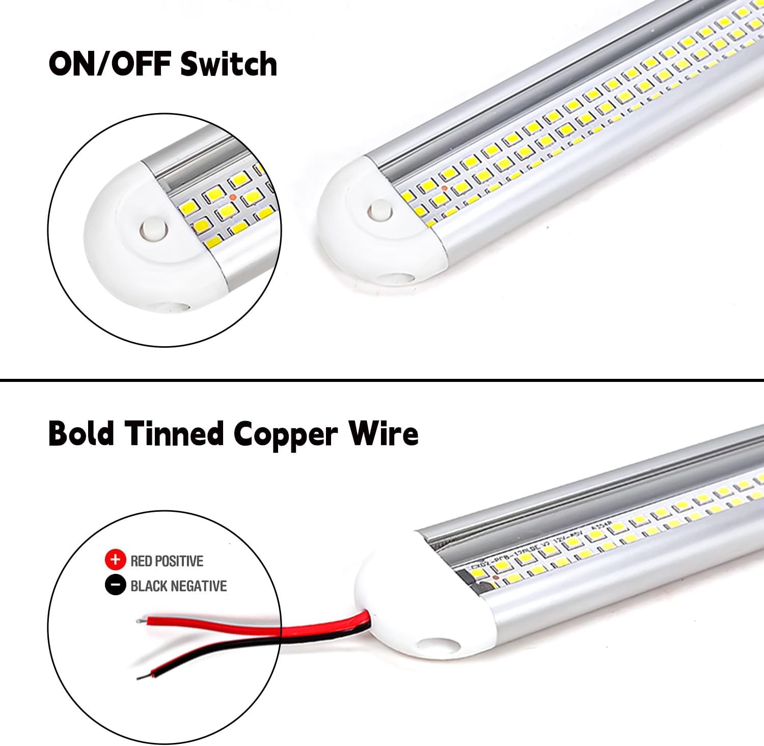 Enclosed Trailer 12v Led Light Bar, 120Leds 1500lm 8W DC 12 Volt Led Strip Lights with On/Off Switch, for Enclosed Cargo Trailer, Car Rv Van Truck Lorry Camper Boat Caravan Motorhome