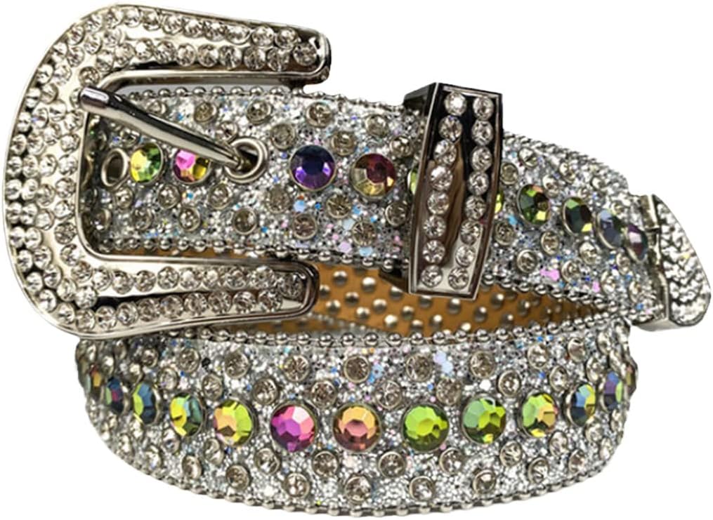 Pink Rhinestones Belt PU Leather Belt Girl Diamond Studded Belt