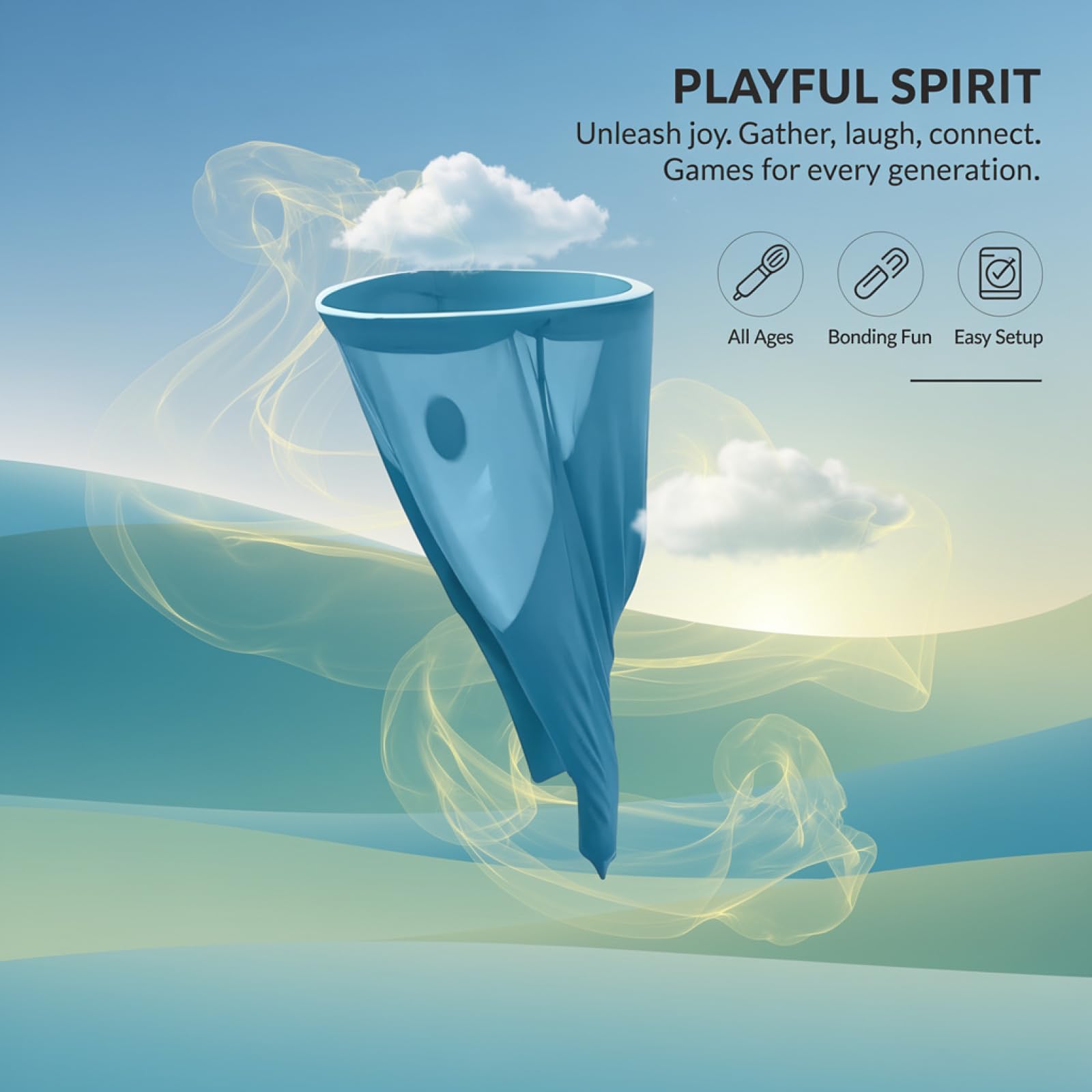 Granny Pants Yard Game, riesiges Wurfspiel mit 4 Hüpfbällen und Luftpumpe, Outdoor-Spiel für Familienfeiern, blau